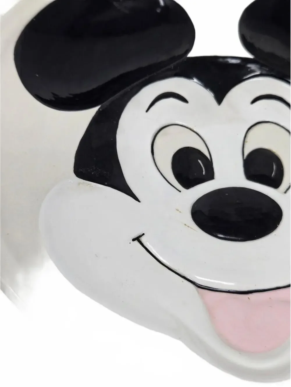 1970s Mickey Mouse 3D Raised-Relief Ceramic Wall Hanging Plate